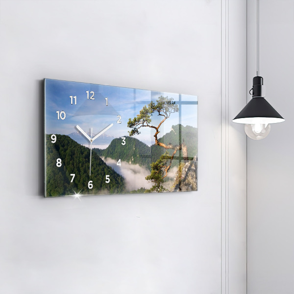 Ceas orizontale de perete din sticlă Sokolica Wierch în Munții Pieniny