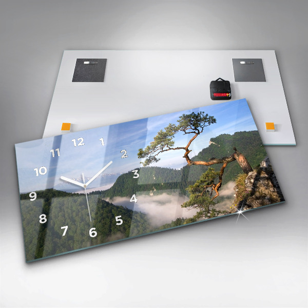 Ceas orizontale de perete din sticlă Sokolica Wierch în Munții Pieniny