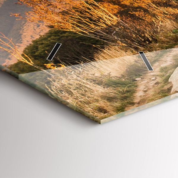 Ceas orizontale de perete din sticlă Munții Bieszczady