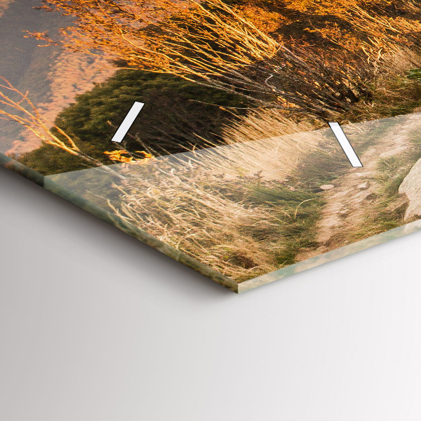 Ceas orizontale de perete din sticlă Munții Bieszczady