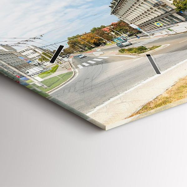 Ceas orizontale de perete din sticlă Panorama orasului Ostrava