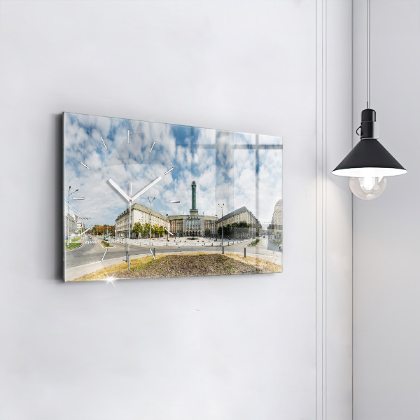 Ceas orizontale de perete din sticlă Panorama orasului Ostrava