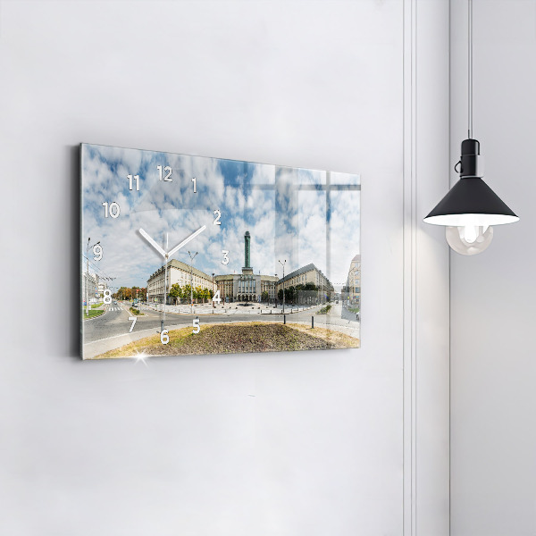 Ceas orizontale de perete din sticlă Panorama orasului Ostrava