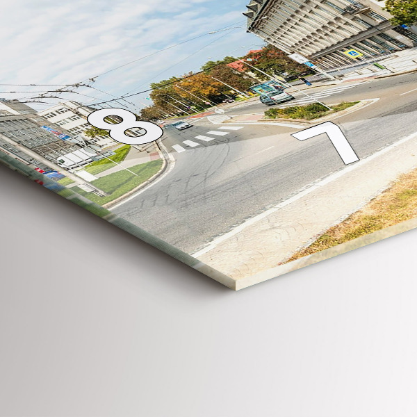 Ceas orizontale de perete din sticlă Panorama orasului Ostrava