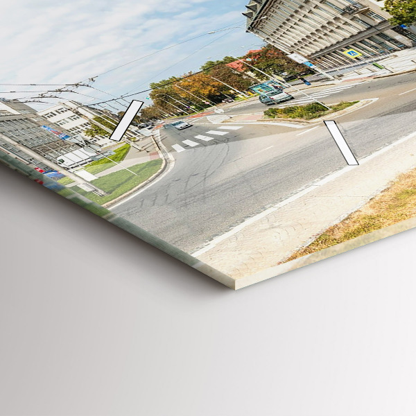 Ceas orizontale de perete din sticlă Panorama orasului Ostrava