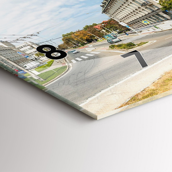 Ceas orizontale de perete din sticlă Panorama orasului Ostrava