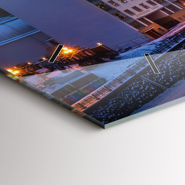 Ceas orizontale de perete din sticlă Panorama orasului Plzen