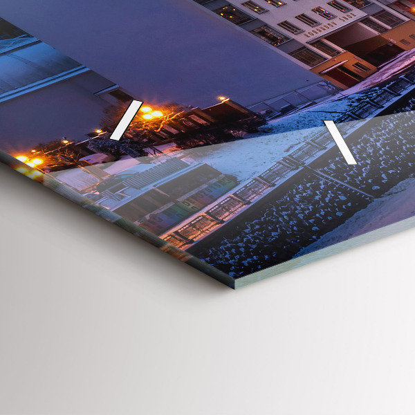 Ceas orizontale de perete din sticlă Panorama orasului Plzen