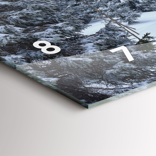 Ceas orizontale de perete din sticlă Munții Uriașii Cehi iarna