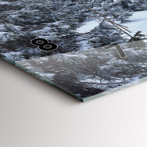 Ceas orizontale de perete din sticlă Munții Uriașii Cehi iarna