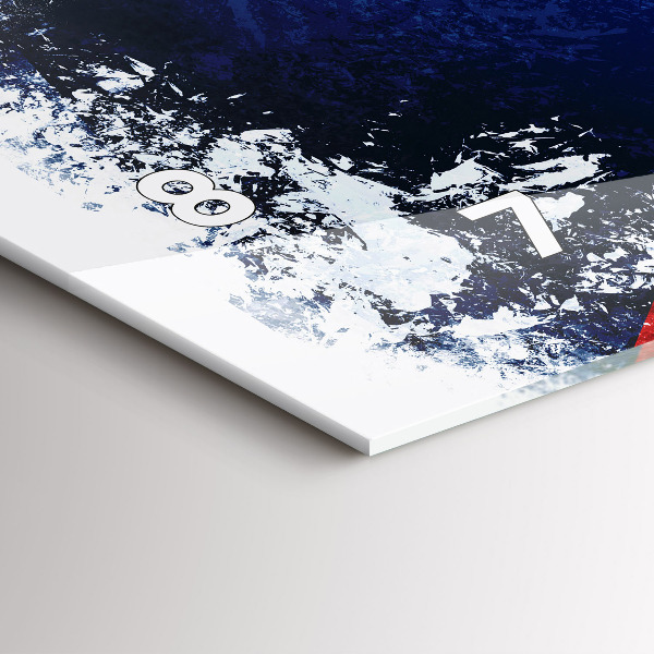 Ceas orizontale de perete din sticlă steag ceh