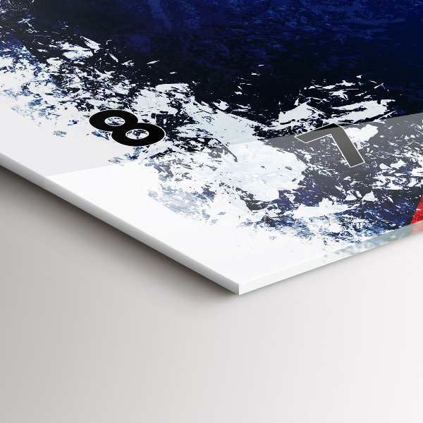 Ceas orizontale de perete din sticlă steag ceh