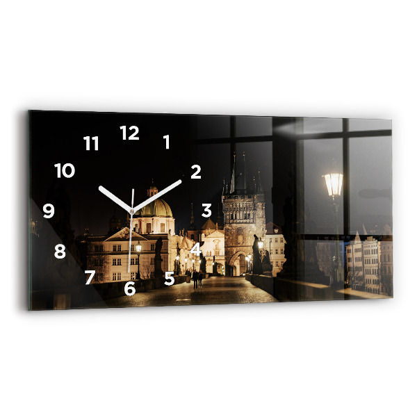 Ceas orizontale de perete din sticlă Podul Carol din Praga