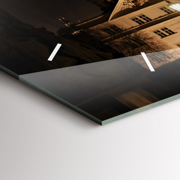 Ceas orizontale de perete din sticlă Podul Carol din Praga