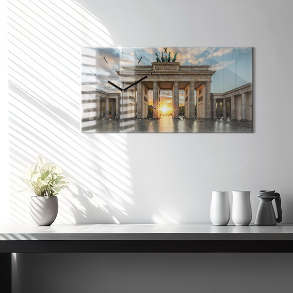 Ceas orizontale de perete din sticlă Poarta Brandenburg din Berlin
