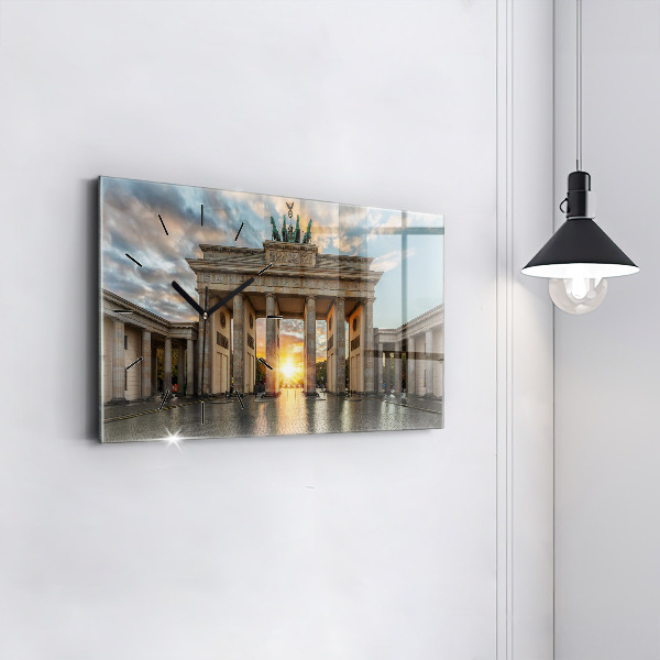 Ceas orizontale de perete din sticlă Poarta Brandenburg din Berlin