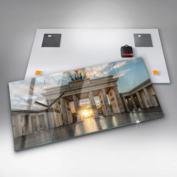 Ceas orizontale de perete din sticlă Poarta Brandenburg din Berlin