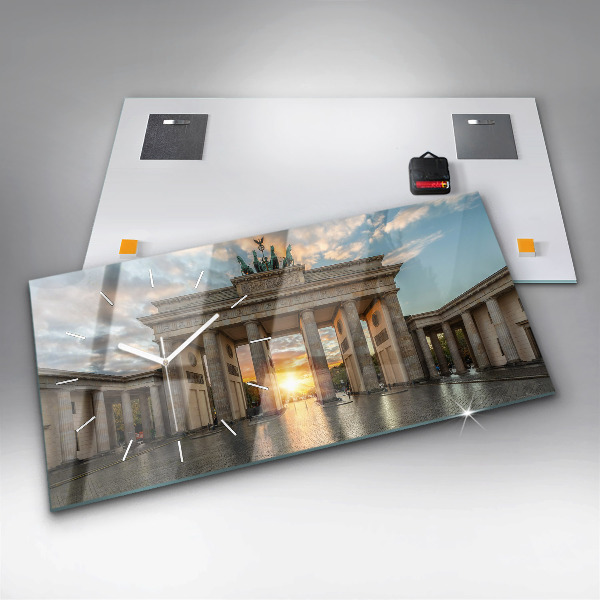 Ceas orizontale de perete din sticlă Poarta Brandenburg din Berlin