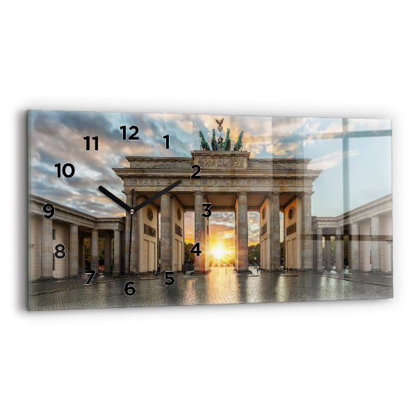 Ceas orizontale de perete din sticlă Poarta Brandenburg din Berlin