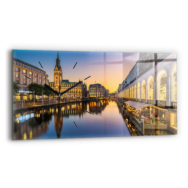 Ceas orizontale de perete din sticlă Primăria Hamburg