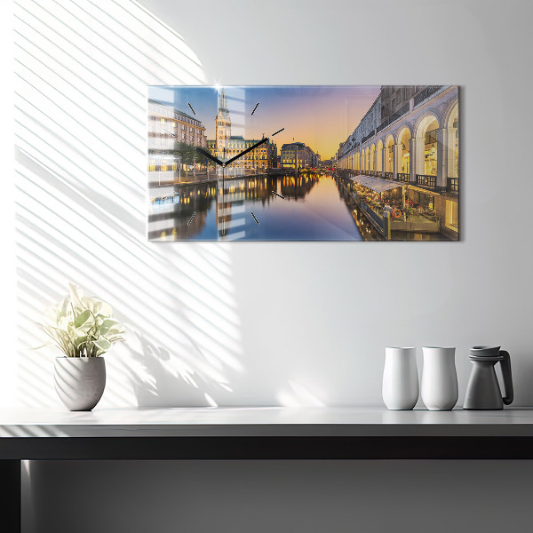 Ceas orizontale de perete din sticlă Primăria Hamburg