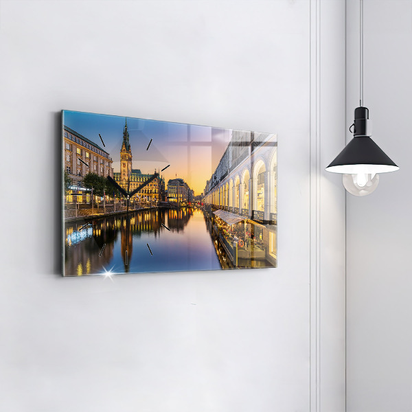 Ceas orizontale de perete din sticlă Primăria Hamburg