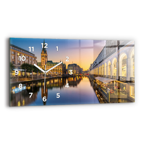Ceas orizontale de perete din sticlă Primăria Hamburg
