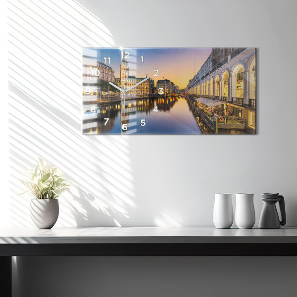 Ceas orizontale de perete din sticlă Primăria Hamburg