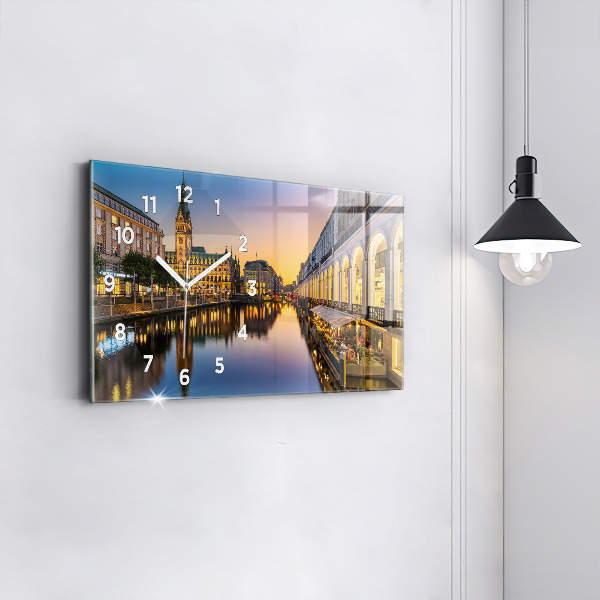 Ceas orizontale de perete din sticlă Primăria Hamburg