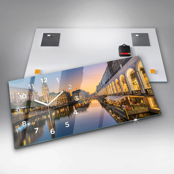 Ceas orizontale de perete din sticlă Primăria Hamburg