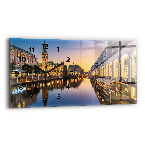Ceas orizontale de perete din sticlă Primăria Hamburg
