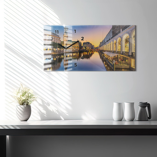 Ceas orizontale de perete din sticlă Primăria Hamburg