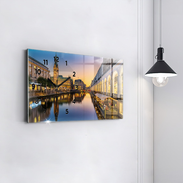 Ceas orizontale de perete din sticlă Primăria Hamburg
