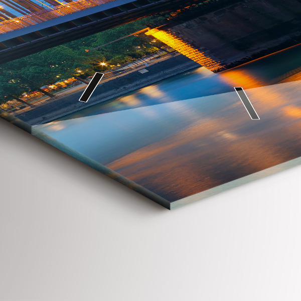 Ceas orizontale de perete din sticlă Vedere la primărie