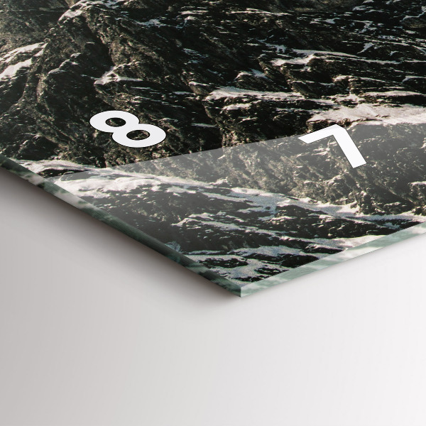 Ceas orizontale de perete din sticlă Munții Watzmann