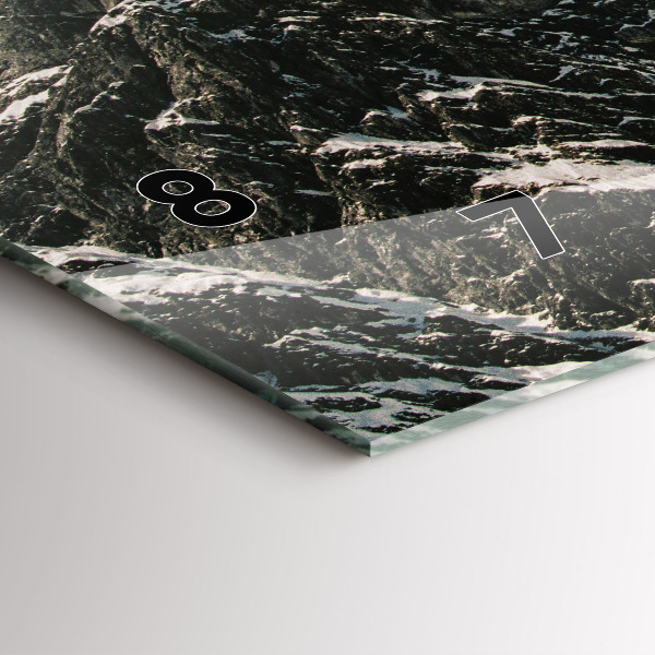 Ceas orizontale de perete din sticlă Munții Watzmann