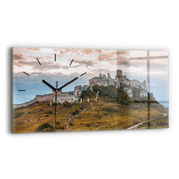 Ceas orizontale de perete din sticlă Castelul Spiš din Slovacia