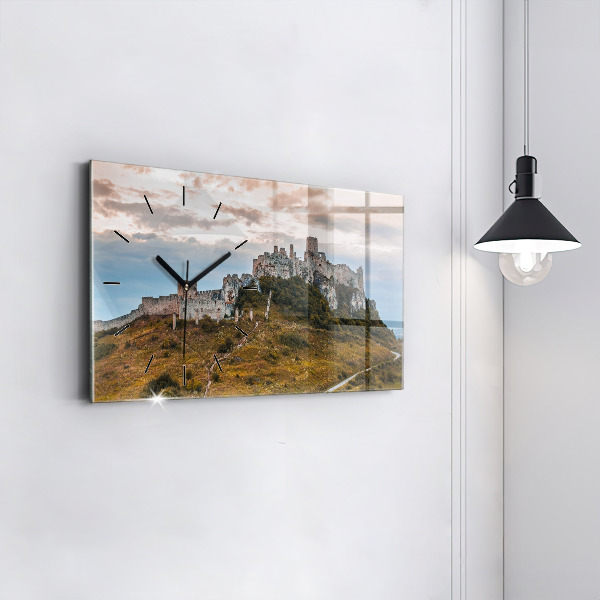 Ceas orizontale de perete din sticlă Castelul Spiš din Slovacia