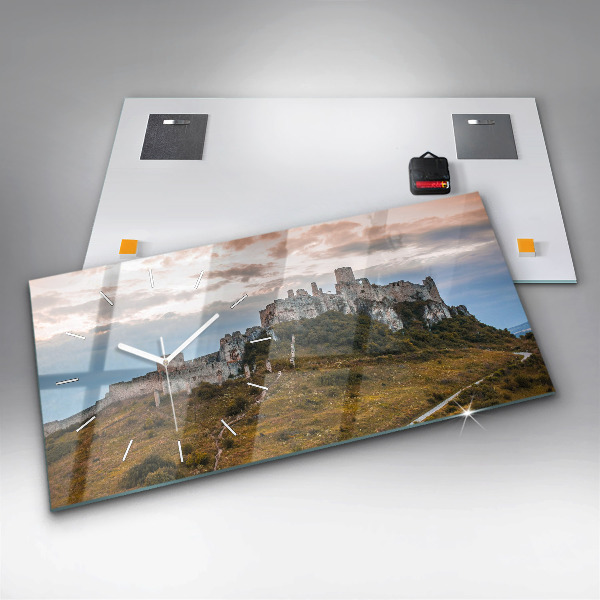 Ceas orizontale de perete din sticlă Castelul Spiš din Slovacia