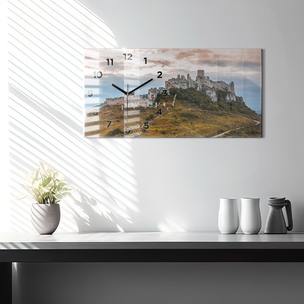 Ceas orizontale de perete din sticlă Castelul Spiš din Slovacia