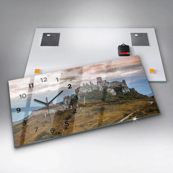 Ceas orizontale de perete din sticlă Castelul Spiš din Slovacia