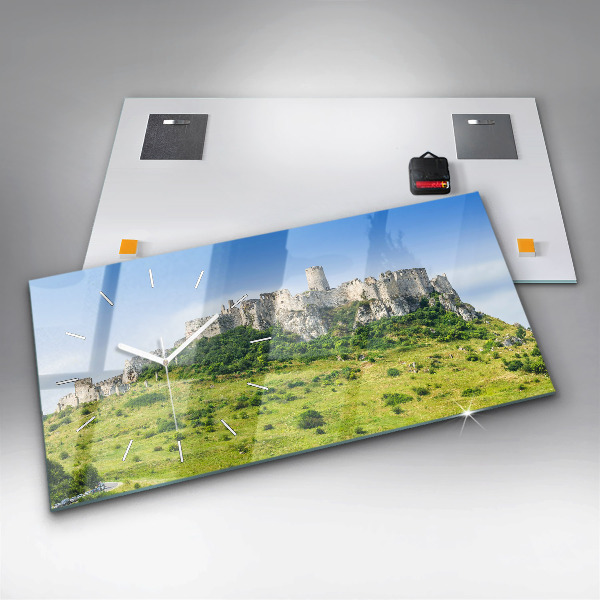 Ceas orizontale de perete din sticlă Castelul Spiš din Slovacia