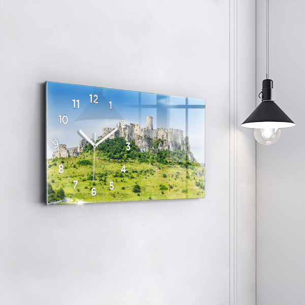 Ceas orizontale de perete din sticlă Castelul Spiš din Slovacia