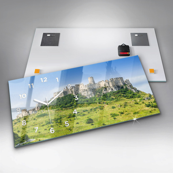 Ceas orizontale de perete din sticlă Castelul Spiš din Slovacia