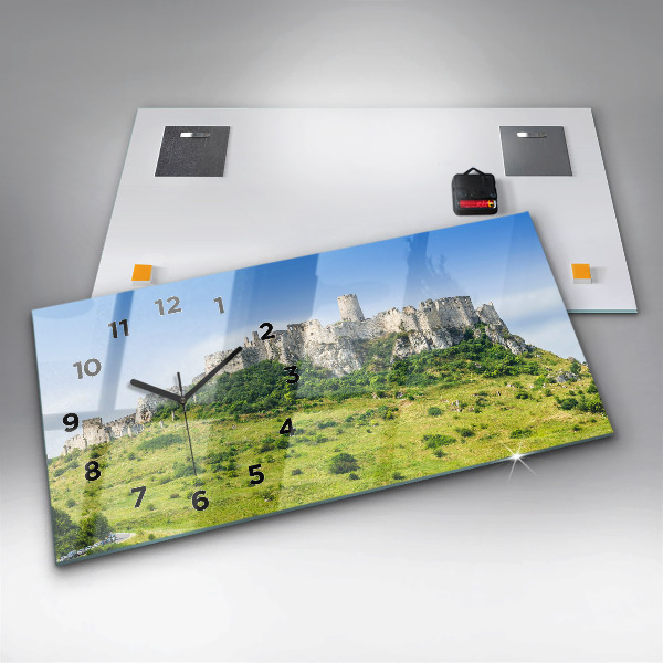 Ceas orizontale de perete din sticlă Castelul Spiš din Slovacia