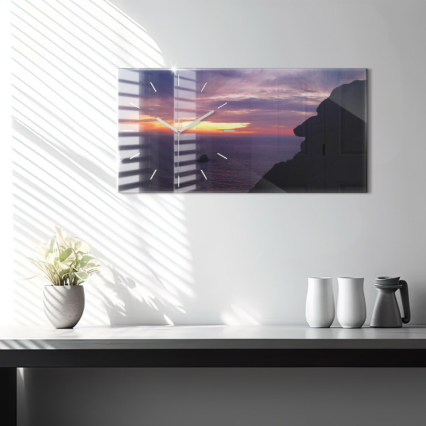 Ceas orizontale de perete din sticlă Cap de piatră