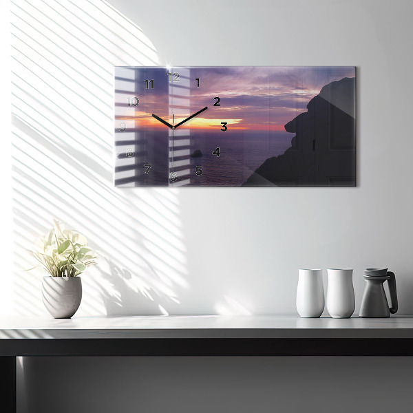 Ceas orizontale de perete din sticlă Cap de piatră