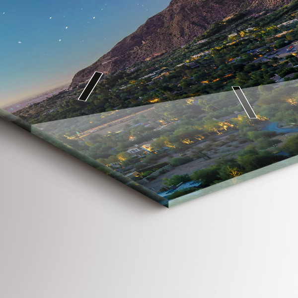 Ceas orizontale de perete din sticlă Peisaj montan