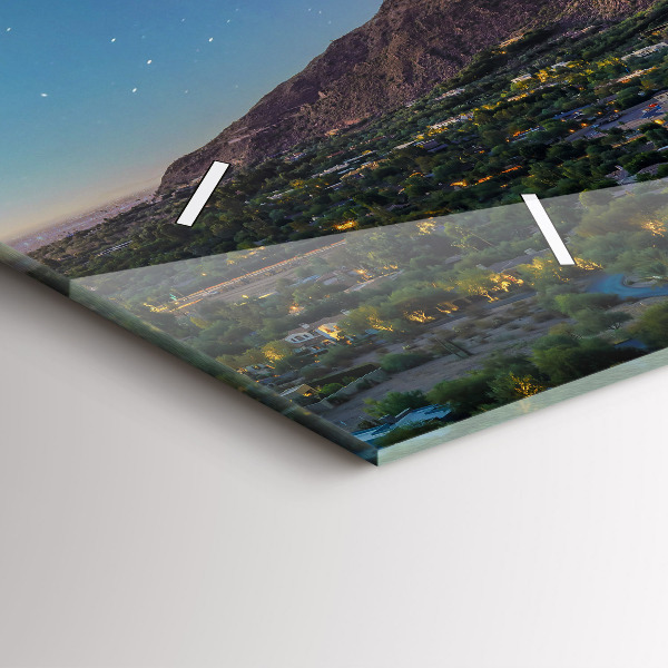 Ceas orizontale de perete din sticlă Peisaj montan