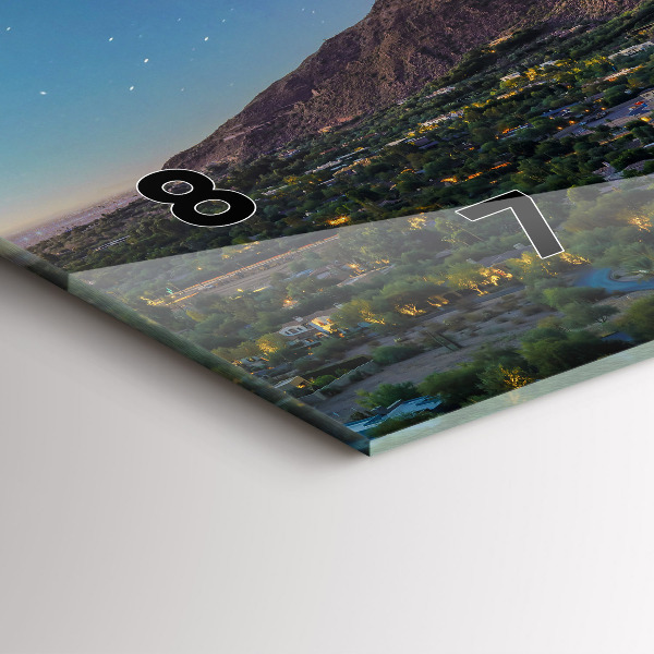 Ceas orizontale de perete din sticlă Peisaj montan